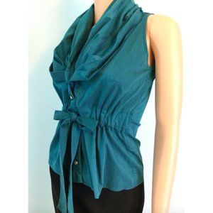 Ensembles Women's Top Blouse Blue Wide Collar Sleeveless Size US 6 EUR 36